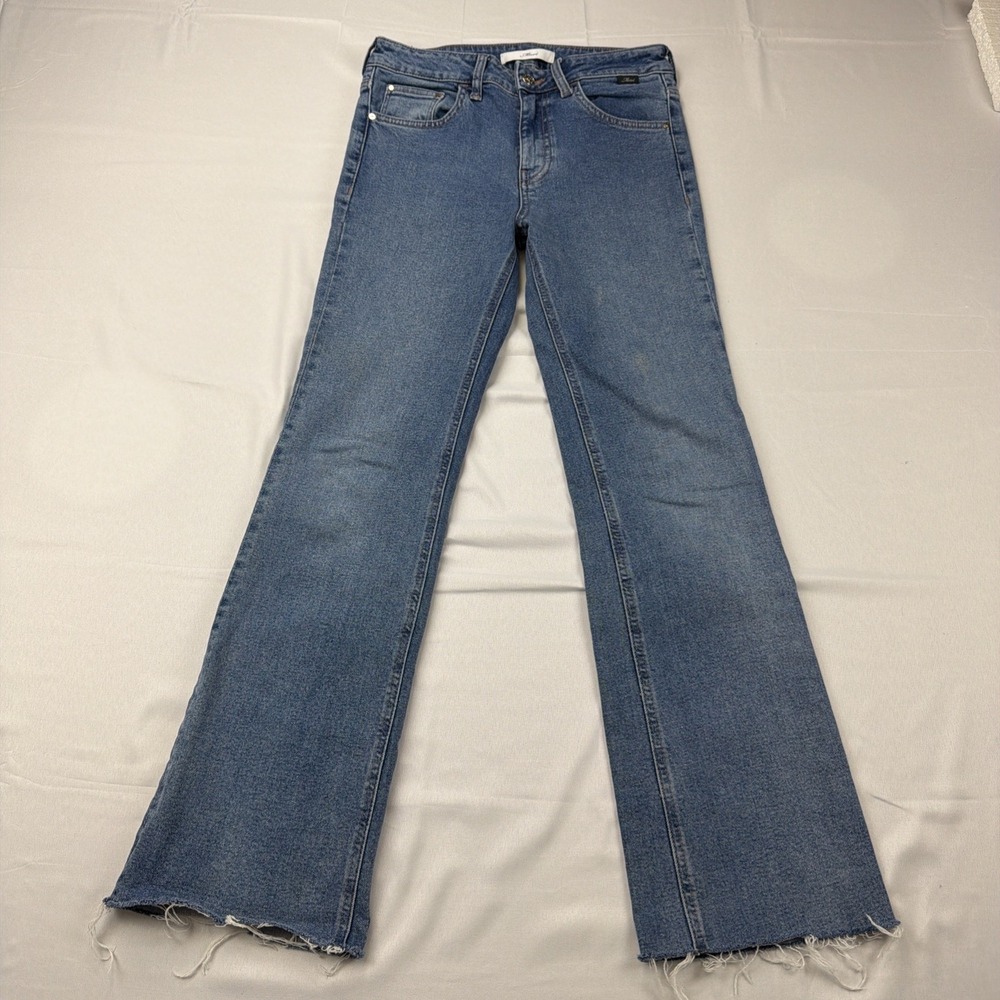 Mavi Jeans Womens 26x30 Medium Wash Maria High Rise Flare Raw Hem Stretch
